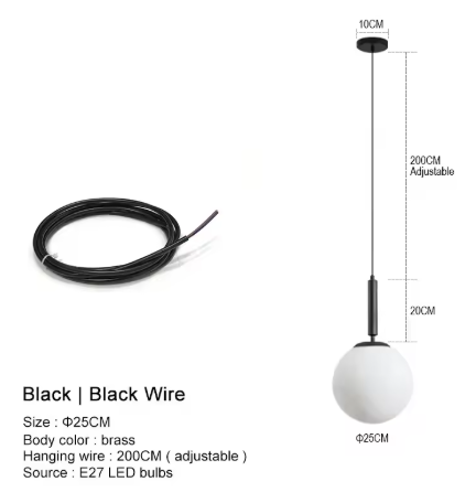 Moderne Kroonluchter – Glazen Bol LED Hanglamp voor Woonkamer, Eetkamer & Slaapkamer