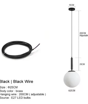 Moderne Kroonluchter – Glazen Bol LED Hanglamp voor Woonkamer, Eetkamer & Slaapkamer