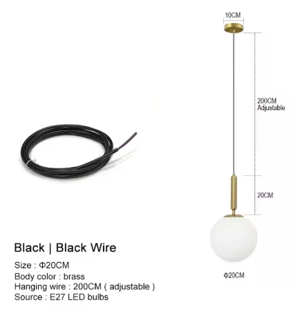 Moderne Kroonluchter – Glazen Bol LED Hanglamp voor Woonkamer, Eetkamer & Slaapkamer