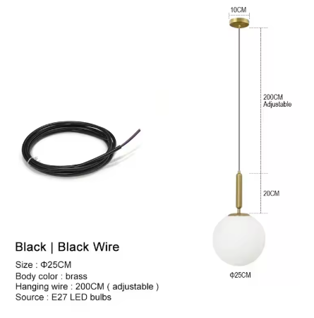 Moderne Kroonluchter – Glazen Bol LED Hanglamp voor Woonkamer, Eetkamer & Slaapkamer