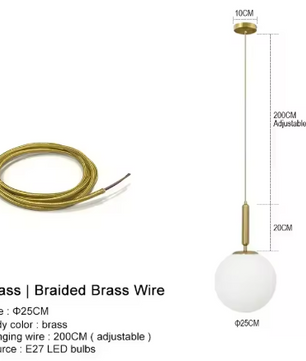 Moderne Kroonluchter – Glazen Bol LED Hanglamp voor Woonkamer, Eetkamer & Slaapkamer