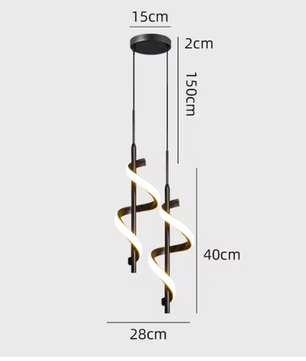 Glans LED Hanglamp – Moderne Plafondlamp of Wandlamp in het Goud of Zwart