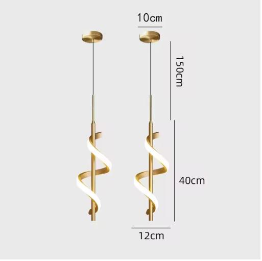 Glans LED Hanglamp – Moderne Plafondlamp of Wandlamp in het Goud of Zwart