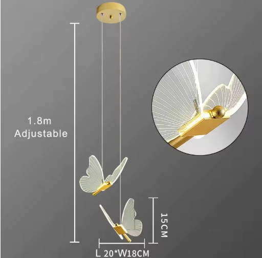 Nordic Vlinder LED Hanglamp – Moderne Plafondlamp