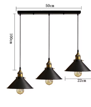Vintage Industriële Hanglamp – Retro Loft Kroonluchter E27