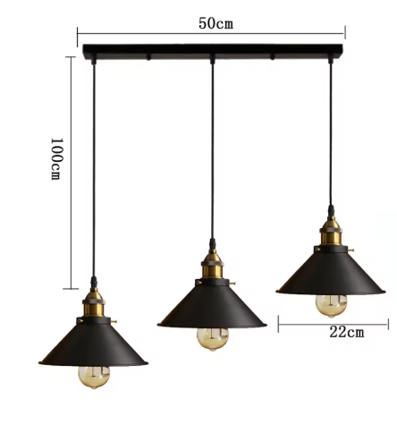 Vintage Industriële Hanglamp – Retro Loft Kroonluchter E27