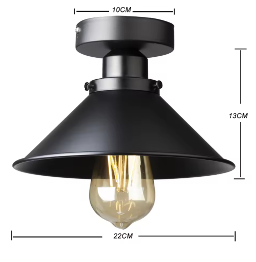 Vintage Industriële Plafondlamp – Rustiek Metalen Armatuur