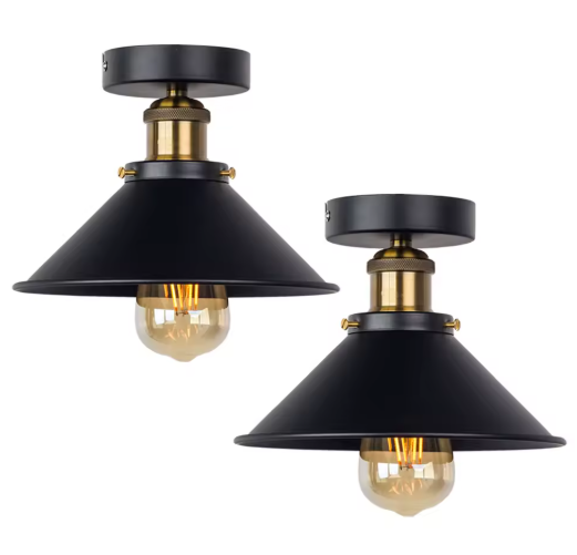 Vintage Industriële Plafondlamp – Rustiek Metalen Armatuur