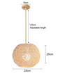 Rotan Bamboe Hanglamp – Handgeweven Natuurlijke Plafondlamp voor Woonkamer & Slaapkamer