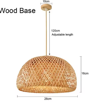 Rotan Bamboe Hanglamp – Handgeweven Natuurlijke Plafondlamp voor Woonkamer & Slaapkamer