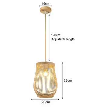 Rotan Bamboe Hanglamp – Handgeweven Natuurlijke Plafondlamp voor Woonkamer & Slaapkamer