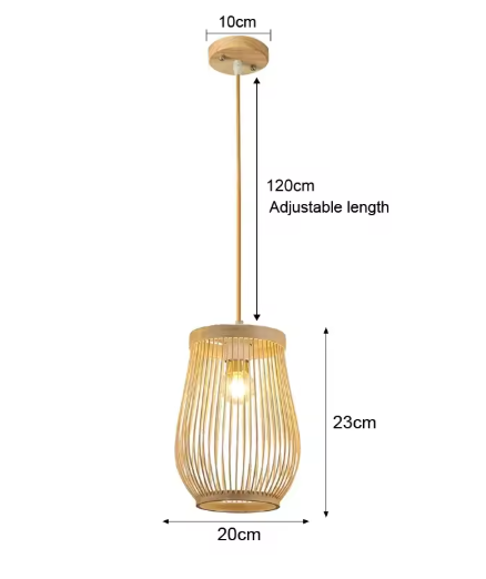 Rotan Bamboe Hanglamp – Handgeweven Natuurlijke Plafondlamp voor Woonkamer & Slaapkamer