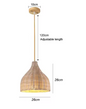 Rotan Bamboe Hanglamp – Handgeweven Natuurlijke Plafondlamp voor Woonkamer & Slaapkamer