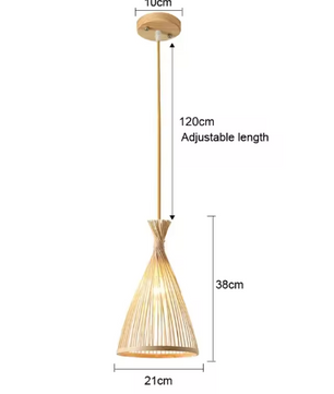 Rotan Bamboe Hanglamp – Handgeweven Natuurlijke Plafondlamp voor Woonkamer & Slaapkamer