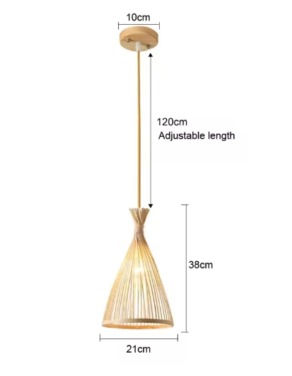 Rotan Bamboe Hanglamp – Handgeweven Natuurlijke Plafondlamp voor Woonkamer & Slaapkamer