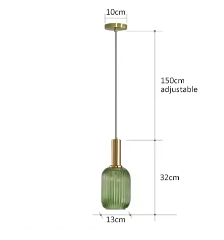 Retro Glazen Hanglamp – Kleurrijk Design met LED E27 Fitting