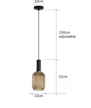 Retro Glazen Hanglamp – Kleurrijk Design met LED E27 Fitting