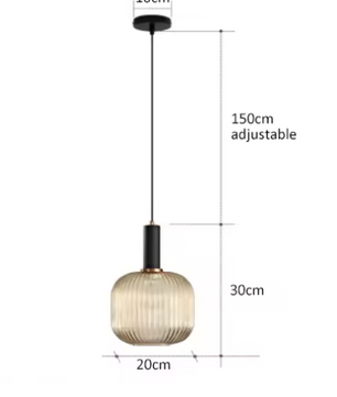 Retro Glazen Hanglamp – Kleurrijk Design met LED E27 Fitting