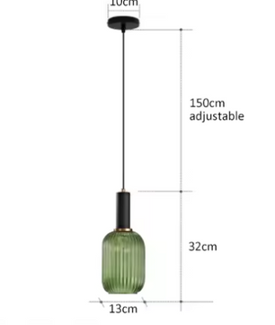 Retro Glazen Hanglamp – Kleurrijk Design met LED E27 Fitting