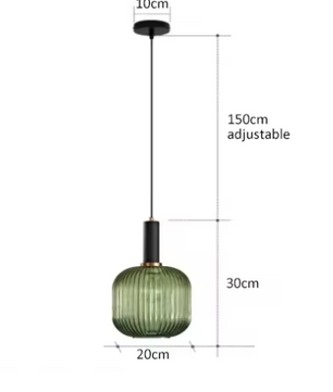 Retro Glazen Hanglamp – Kleurrijk Design met LED E27 Fitting