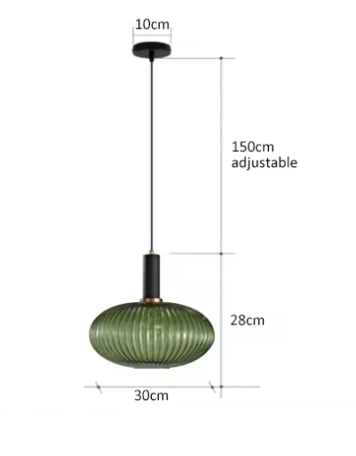 Retro Glazen Hanglamp – Kleurrijk Design met LED E27 Fitting