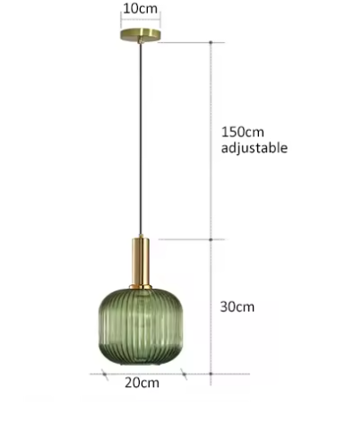 Retro Glazen Hanglamp – Kleurrijk Design met LED E27 Fitting
