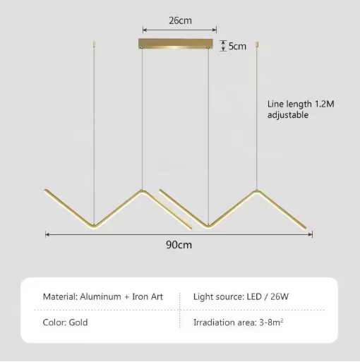 Moderne LED Hanglamp – Minimalistisch Design 90 cm met Afstandsbediening