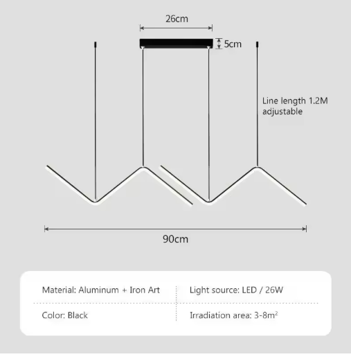Moderne LED Hanglamp – Minimalistisch Design 90 cm met Afstandsbediening