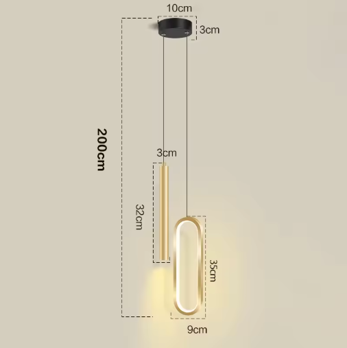 Scandinavische LED Hanglamp – Moderne Plafondlamp van IJzer & Acryl, 3 Lichtkleuren