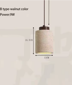 Retro LED Hanglamp – Grotsteen Design Kroonluchter voor Slaapkamer, Nachtkastje & Restaurant