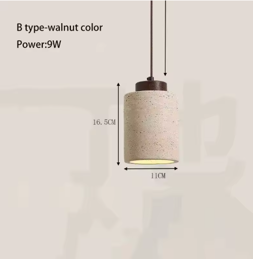 Retro LED Hanglamp – Grotsteen Design Kroonluchter voor Slaapkamer, Nachtkastje & Restaurant