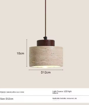 Retro LED Hanglamp – Grotsteen Design Kroonluchter voor Slaapkamer, Nachtkastje & Restaurant