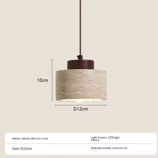 Retro LED Hanglamp – Grotsteen Design Kroonluchter voor Slaapkamer, Nachtkastje & Restaurant
