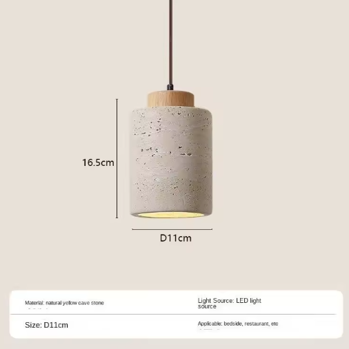 Retro LED Hanglamp – Grotsteen Design Kroonluchter voor Slaapkamer, Nachtkastje & Restaurant
