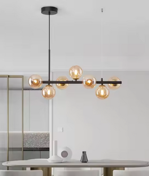 Scandinavische LED Hanglamp – Gouden 11-Lichts Glazen Bol Designlamp