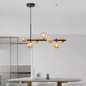 Scandinavische LED Hanglamp – Gouden 11-Lichts Glazen Bol Designlamp