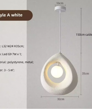 Japanse Wabi Sabi Hanglamp – Scandinavisch Minimalistisch Design voor Woonkamer, Eetkamer & Bar