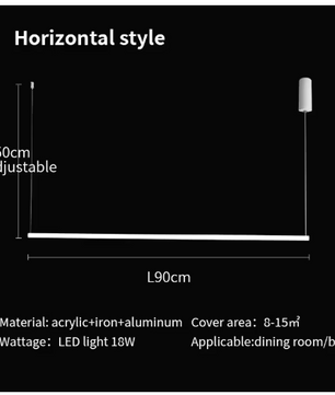 Nordic Minimalistische LED Hanglamp – Strakke Design Plafondlamp