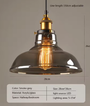 Vintage Glazen Hanglamp – Loft Design Plafondlamp