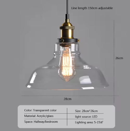 Vintage Glazen Hanglamp – Loft Design Plafondlamp