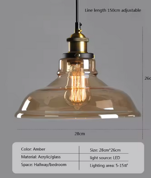 Vintage Glazen Hanglamp – Loft Design Plafondlamp