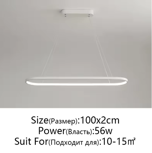 Rechthoekige LED Hanglamp – Moderne Plafondlamp voor Woonkamer, Eetkamer & Slaapkamer