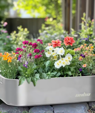 Set van 3 Verhoogde Roestvrijstalen Tuinbedden – Zilver, Duurzaam en Weerbestendig – Voor Binnen en Buiten