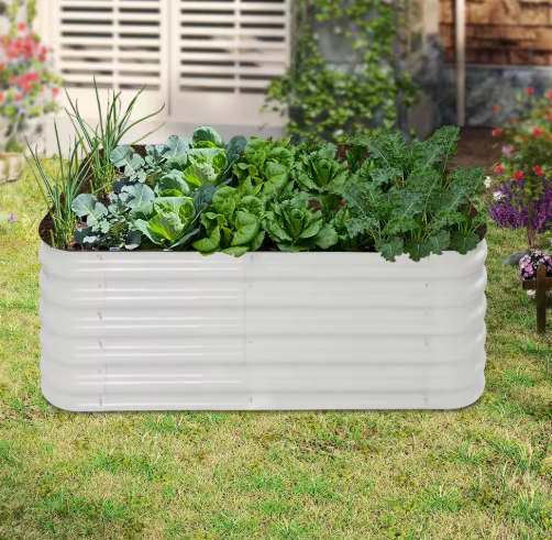 Rechthoekige Metalen Plantenbak – 240×60×43 cm, Aluminium-Verzinkt Staal, Groot Formaat voor Buiten