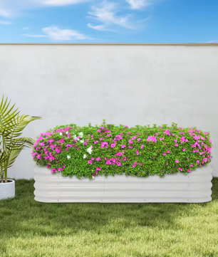 Rechthoekige Metalen Plantenbak – 240×60×43 cm, Aluminium-Verzinkt Staal, Groot Formaat voor Buiten