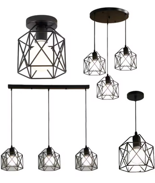 Industriële Metalen Kooi Hanglamp – Moderne LED Plafondlamp