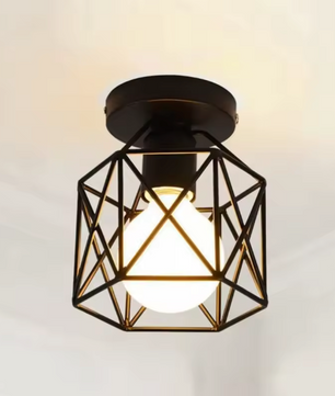 Industriële Metalen Kooi Hanglamp – Moderne LED Plafondlamp