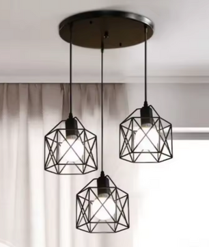 Industriële Metalen Kooi Hanglamp – Moderne LED Plafondlamp