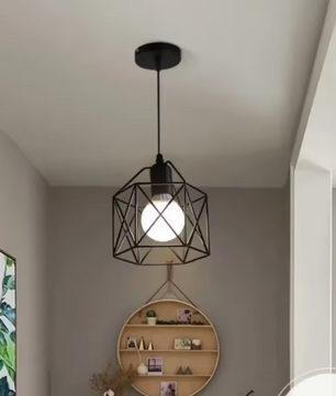 Industriële Metalen Kooi Hanglamp – Moderne LED Plafondlamp