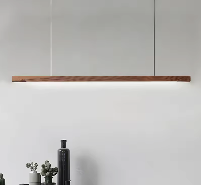 Nordic Houten LED Hanglamp – Moderne Plafondlamp voor Eetkamer, Woonkamer & Kantoor